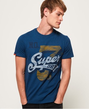 Superdry Super 7 Tri Férfi Pólók Piros/Kék | TQPKO2154